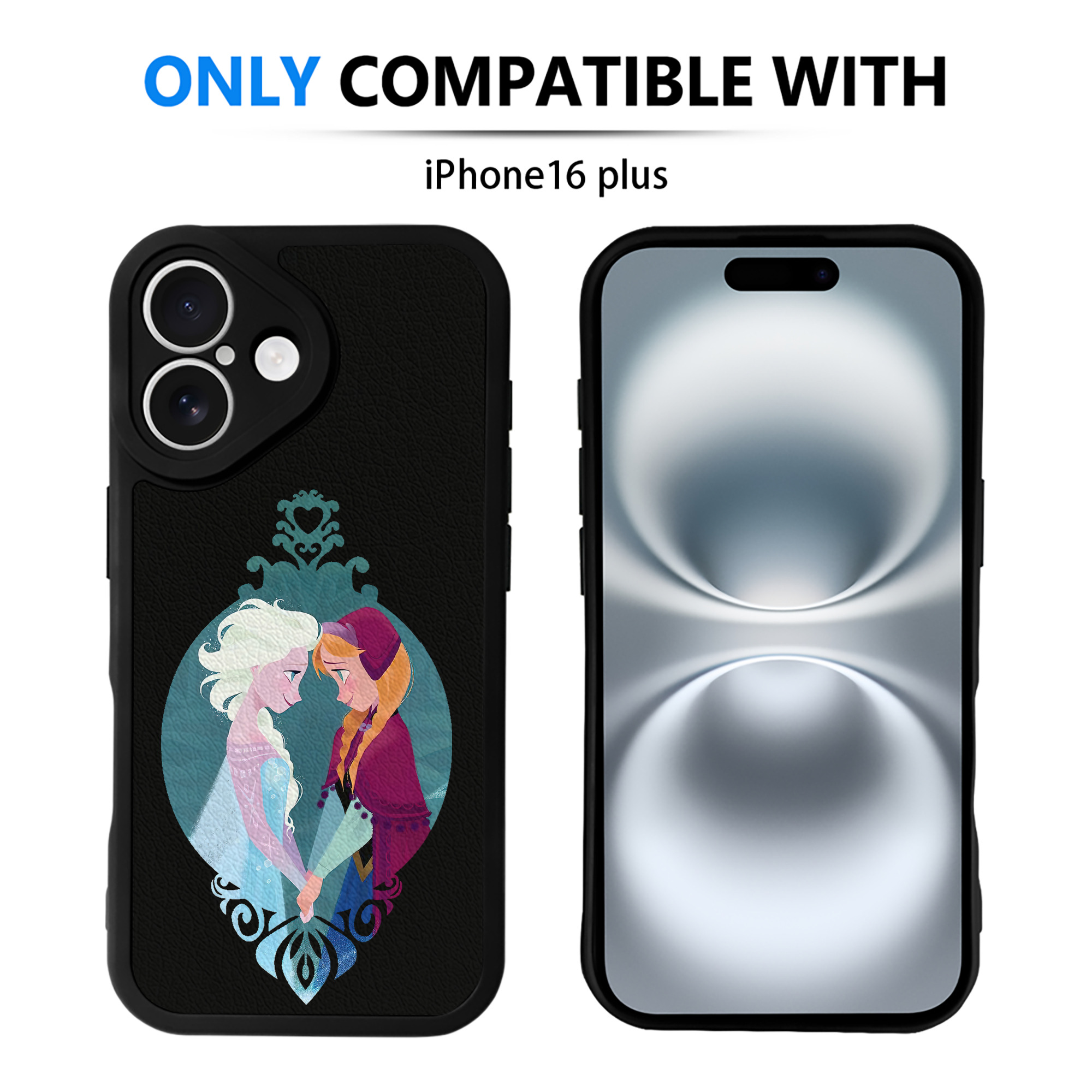 （画像用） アナと雪の女王 アンナ エルサ Frozen Anna Elsa 【iPhone 16シリーズ対応】シリコンスマホケース（レザー調） 材質：シリコン